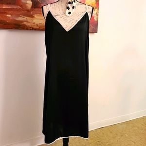 Forever 21 sexy faux Satin black dress